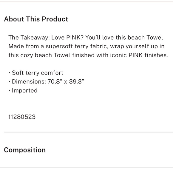 VS PINK BEACH TOWEL NIP - Picture 3 of 4